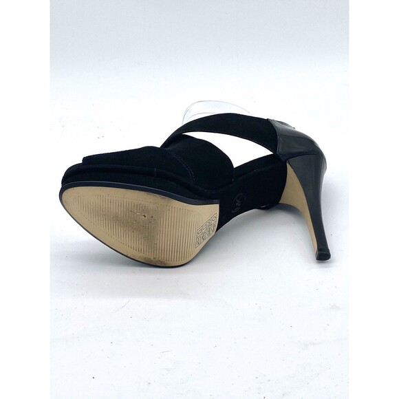 Michael Kors Women's Black Elena Suede Cross Strap Peep Toe Pumps AF12E Size 9M - Picture 8 of 15